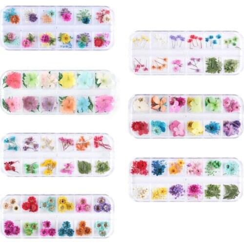 12 Grid/Box Crystal Epoxy Filler Dry Flower Handmade Flowers DIY Craft Silicone Molds UV Resin Filling Material Decoration Acces