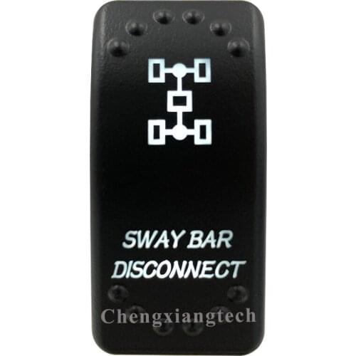 Car Boat SUV UTV RV Truck-White Led-5 Pins-On Off-Laser Etched- Sway Bar Disconnect -Rocker Switch-12v 24v-Overload Protection