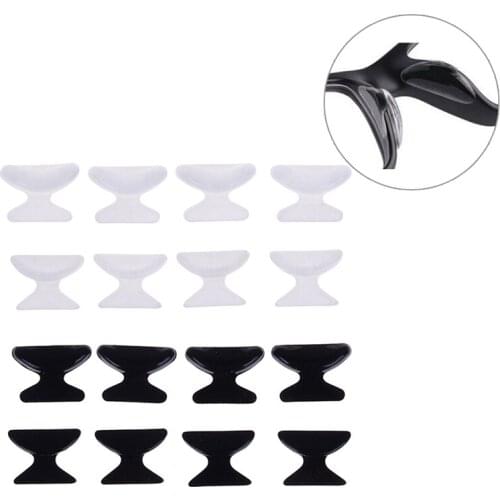 2 Pairs Eyeglass Sunglass Anti-slip Silicone Stick On Nose Pad Glasses Tools Black White Wholesale 2.5mm/1.8mm