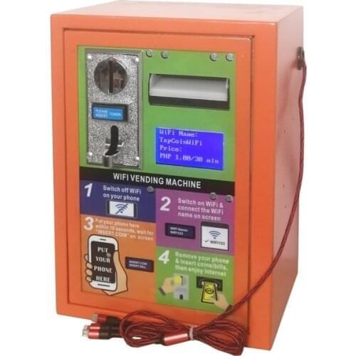 2021 New Idea Product Outdoor Coin Banknote Operated Steel Plate Wireless Network WiFi Vending Machine