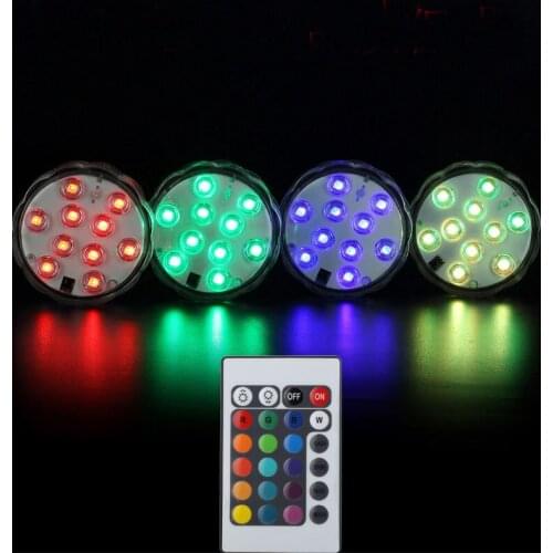 50pcs Remote Controlled 10SMD RGB MultiColor Waterproof Wedding Party Decoration Vase Submersible Floral Led Base Light ZA1272