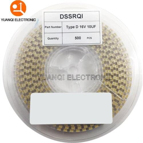 500pcs Type D 100UF 150UF 220UF 330UF 470UF 680UF Tantalum Capacitor 2.5V 4V 6V 6.3V 10V 16V 25V 35V 50V 4.7/10/15/22/33/47UF