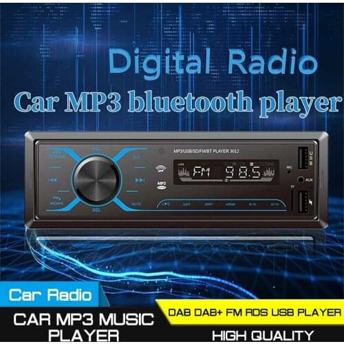 Car MP3 Multimedia Player Universal Autoradio DAB FM RDS USB Player Car Radio Stereo Player bluetooth Colorful Lights