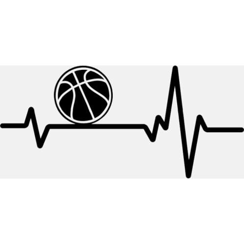 Dawasaru Soprt Ball Basketball Heartbeat Car Sticker Waterproof Decal Laptop Guitar Motorcycle Auto Accessories PVC,15cm*6cm
