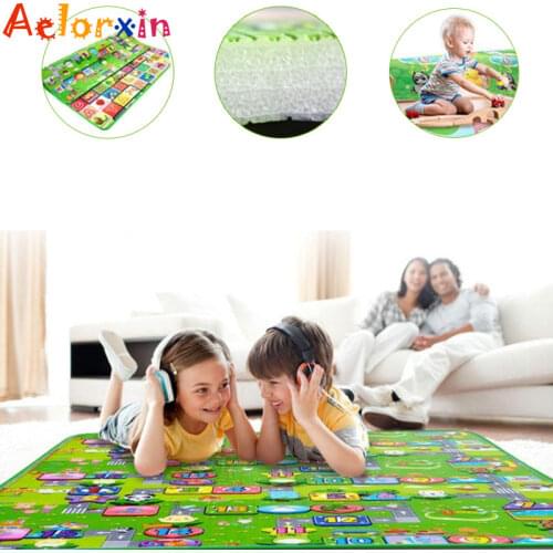 Baby Play Mat 0.5cm Thick Crawling Mat Double Surface Baby Carpet Rug Animal Car+Dinosaur Developing Mat for Children Game Pad
