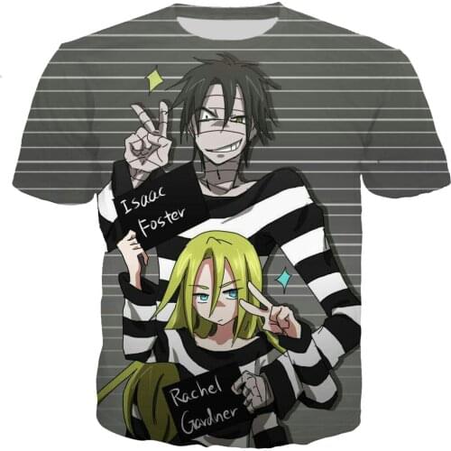 Men/women New Fashion Cool 3D Anime Angels of Death Printed T-shirt Fashion Popular Casual Style T-shirt Streetwear Plussize Top