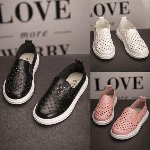 Baby Toddler Shoes for Boys Girls Sneakers Star Hollowed Soft Leather Moccasins Big Children Slip On Flat Casual Shoes Loafers
