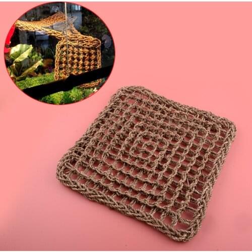 Square Reptile Lizard Lounger Bearded Dragon Seaweed Hammock Swing Hanging Net For Anole Gecko Iguana Hermit Crab