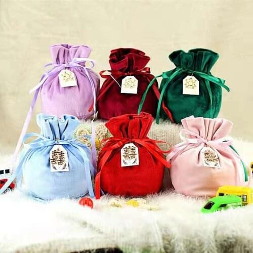 Multi-size Drawstring Flannel Bag Exquisite High-grade Flannel Small Gifts Packaging Bags Jewelry Dustproof Storage Bag 1 Pcs