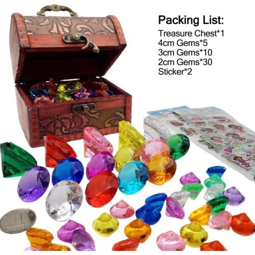 Diving Gems Pool Toys Set Kid Gems Toy with Pirate Treasure Box Summer Diving Gem Pool Set Creative Toys For Kids