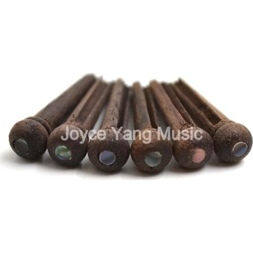 Set of 6pcs Alice Acoustic Guitar Bridge Pins Rose Wood With Celluloid Shell Dot Free Shipping Wholesales