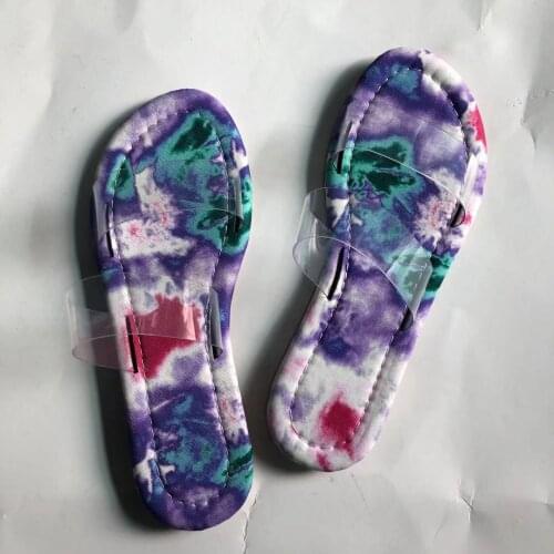 New transparent open-toed flat slippers 43 size summer ladies outdoor beach sandals and slippers 2021