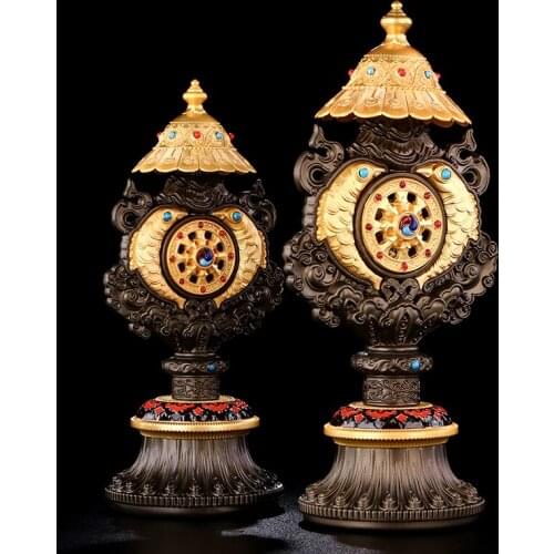 Wholesale Buddhist supplies efficacious Protection Gold plating Eight auspicious Tantra Buddhist ritual worship implement