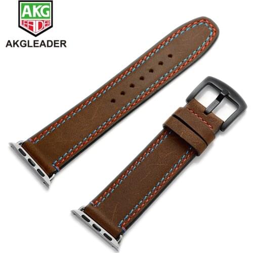 44mm 40mm Watch Strap For Apple Watch Series 5 4 3 2 1 High Quality Genuine Leather Band For Apple Watch Bracelet Watchband 42mm