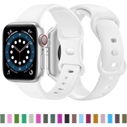 2021 Silicone strap For Apple Watch Series 6 SE 5 4 3 2 1 Sport rubber Watchband For iwatch band 40mm 44mm 42mm 38mm wristband