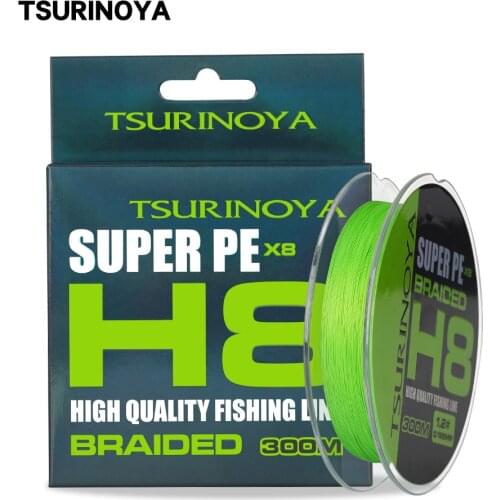 TSURINOYA 8 Strands Braided PE Fishing Line 300m H8 16LB 22LB 25LB 30LB 40LB 45LB 50LB Long Casting Smooth 8 Weaves Tackle