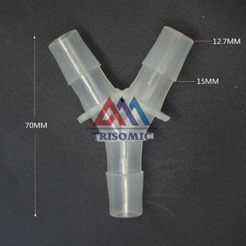 12.7mm Y tpye equant Connector Equal Tube Joiner Material PP Plastic Fitting Fish Tank Airline Aquarium