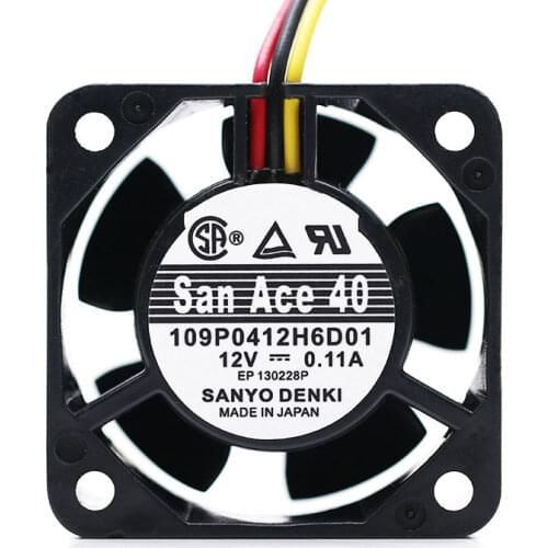40mm 12V Fans For Sanyo 109P0412H6D01 4020 0.11A 4cm Double Ball Cooling Fan