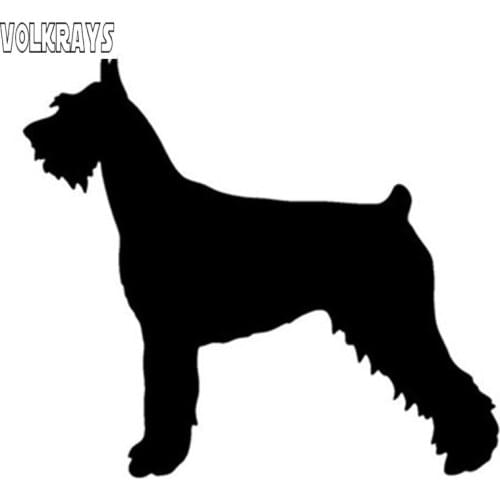 Volkrays Personality Car Sticker Giant Schnauzer Dog Accessories Reflective Waterproof Vinyl Decal Black/Silver,11cm*13cm