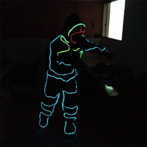 Wecool wholesale price EL wire glowing costumes suit for dj stage dancing performance