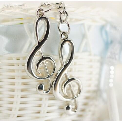 1Pcs Key Chain Silver Color Plated Metal Musical Note Keychain Car Cool Music Symbol Key Chains For Women Men Creative Gifts
