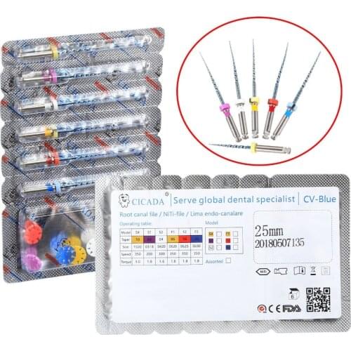 12Pcs Dental Universal Endo Niti Files Rotary file Endodontic 25MM SX-F3 CICADA