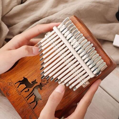 17 Keys Kalimba Mahogany Thumb Piano Reed 17 Key Music Keyboard Mini Piano Wooden African Kalimba Finger Piano Accessory