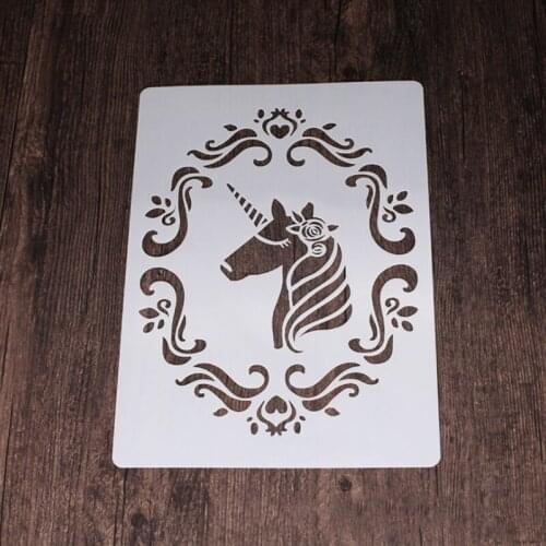 2 Sheet Unicorn Tree Painting Template Stencil DIY Wall Layering Scrapbooking Diary Stamp Coloring Embossing Decor Reusable