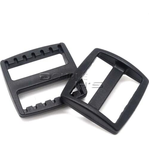 20pcs/lot 1-1/4" Plastic Tri-Glide Adjust Slider Tri-ring Buckles Backpack Straps Webbing 32mm Black