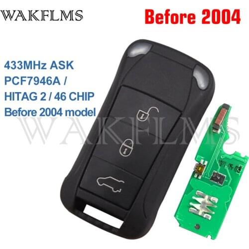 4 Buttons With Panic Flip Remote Car Key Fob 315MHz PCF7946A For Porsche Cayenne 2002 2003 Before 2004