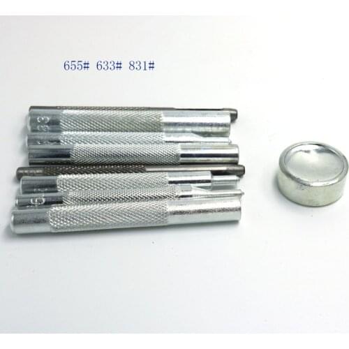 4PCS 655/633/831 Type Metal Snap Fasteners Press Studs Button Installation Tools Hand Punch Tool Set DIY Materials Accessories
