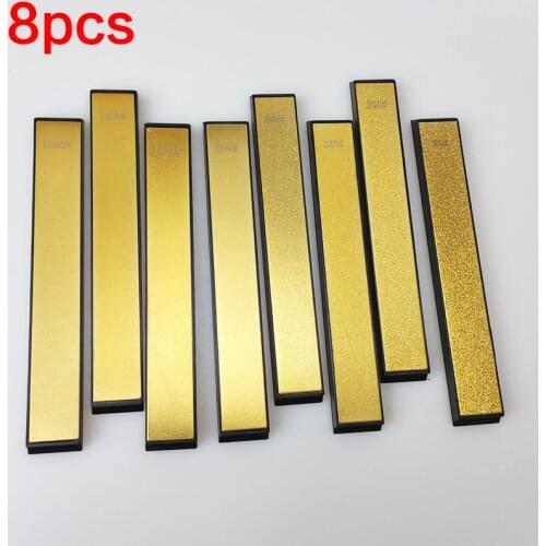 8pcs Titanium-plated diamond Whetstone80-1600 grit Angle Fine grinding knife sharpener sharpening stone Professional Dedicated