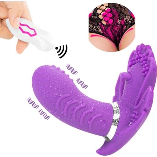 Wireless Remote Control Butterfly Vibrator Strap On Vibrator Sex Toys For Woman Magic Wand G-spot Vibrator Clit Wear DildoZD02