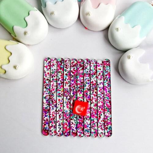 11.5x1cm Glitter Acrylic Ice Cream Sticks DIY Handmade Making Crafts Baby Shower Kids Gift Popsicle Crafts Easy To Clean