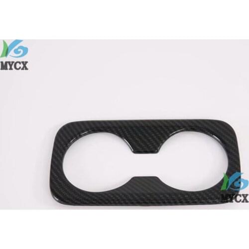 For Hyundai Tucson 2019 Carbon fiber Water Cup Holder Drink Center Console Surround Cover Trim Bezel Insert Molding Car Styling