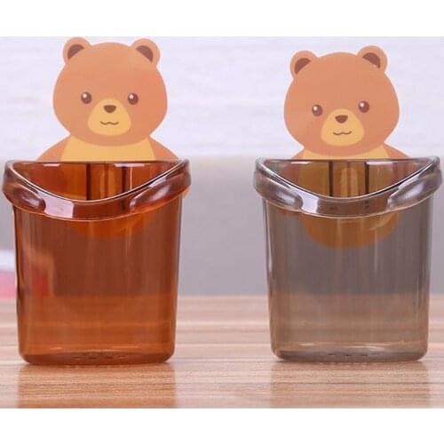 Toilet bear toothpaste holder free punch toilet cup bathroom cup