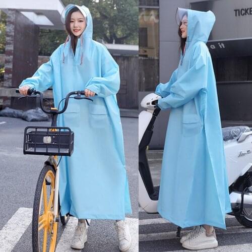 Raincoat Women Fashion Protective Raincoat Outdoor Hiking Electrombile Poncho Backpack Rainwear Hiking