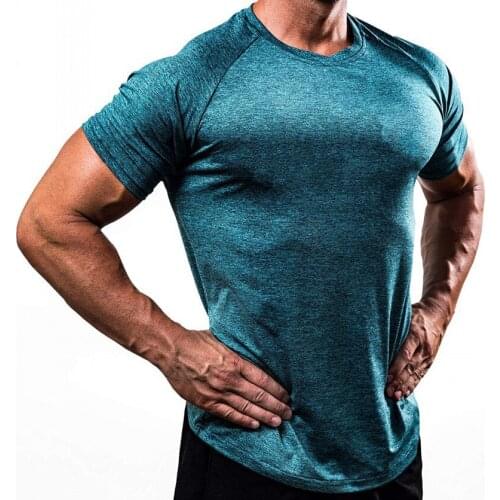 Elastic Running Shirts Male BodybuildingTees Sports Top Slim Fit Sport Shirt Fitness T Shirts Men Compression Shirt GYM T-shirt
