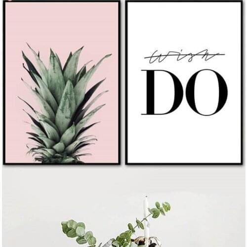 Fruits Pineapple Inspiring Quotes Unframed HD Printed Painting Wall Art Canvas Nordic Posters For Living Room Decoration