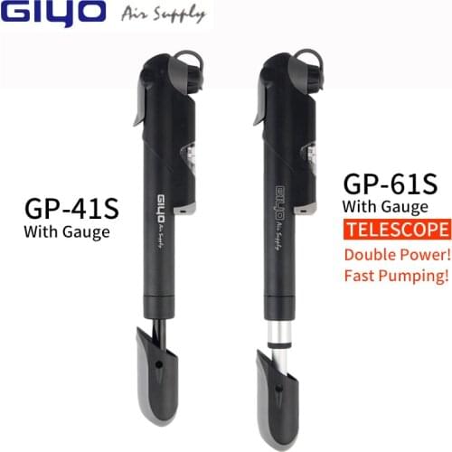 GIYO GP-41 61S MTB Road Bicycle Pump Barometer Gauge 100PSI High Pressure Mini Air Cycling Pump Presta Schrader Bike accessories