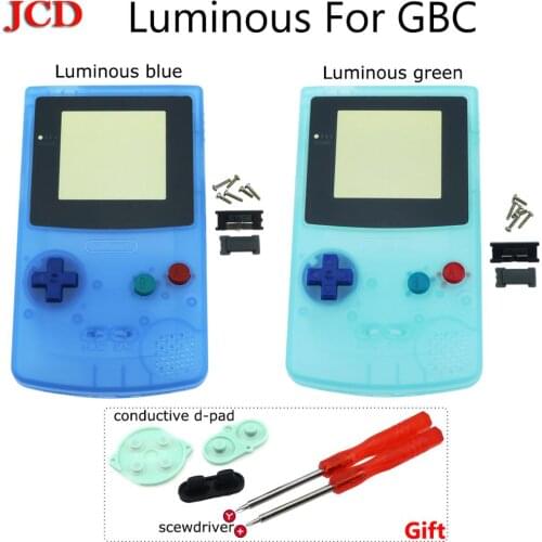 JCD New Luminous color For GBC Limited Edition Shell Replacement For Gameboy Color game console full housing for GBC scewdriver
