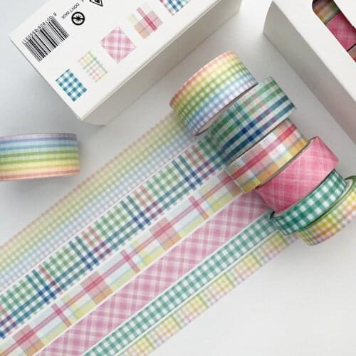 6rolls/set Solid Color Washi Tape Diy Decoration Scrapbooking Masking Tape Adhesive Tape Sticker Stationery
