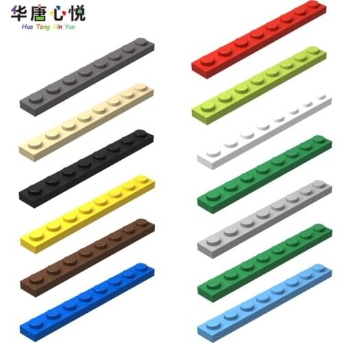MOC 3460 Assembles Particles Accessories Components 1x8 Normal Board 20PCS Bricks Colorful Building Blocks Educational Toy City