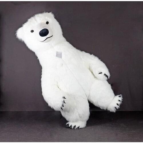2M/2.6M/3M White Bea Mascot Costume Adult Inflatable Polar Bear Costume Advertising for Fantasias Homem Customize Fur Mascot