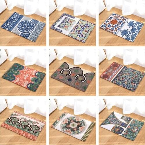 New Style Mandala Doormat Modern Living Room Flower Floor Mat High Quality Flannel Non-Slip Floor Mat For Kitchen