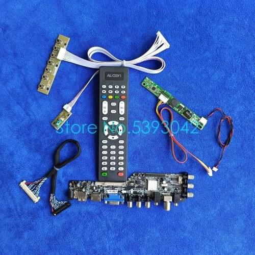 LDE LCD drive board kit USB+VGA+AV signal digital 1680*1050 For LM220WE5/MT220WPM/LTM220MT09/LTM220MT12 30Pin LVDS DVB 3663