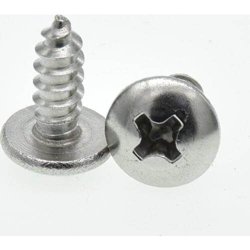 M3 M4 M5 M6 304 Stainless Steel Self-tapping Truss Screws Round large Flat round Head Cross Mushroom Phillips Screws