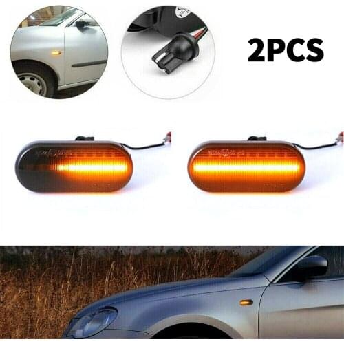 Mayitr 1 Pair Car Flowing Water LED Side Marker Light Amber Signal Lamp Indicator Fit For SEAT For Ford For Skoda Parts
