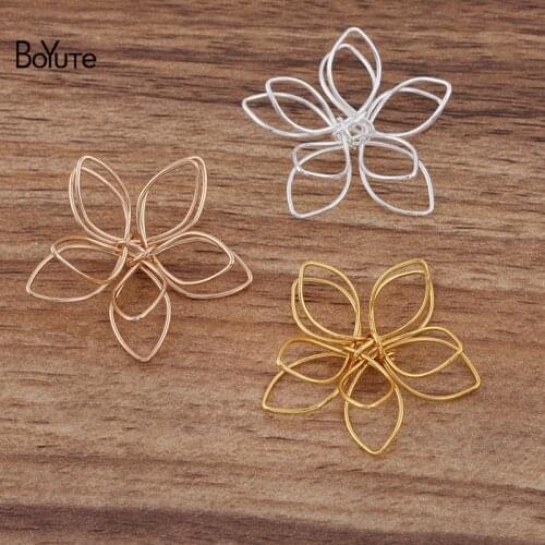 BoYuTe (40 Pieces/Lot) 20MM 35MM Metal Iron Wire Winding Flower Materials Handmade Diy Jewelry Findings Components