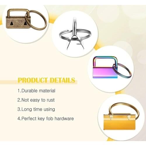 MLGB 36 Pieces Key Fob Hardware Lanyard Keychain Hardware Keychain Fob Wristlet Hardware for Keychain 6 Colors 1 Inch